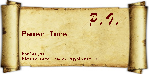 Pamer Imre névjegykártya